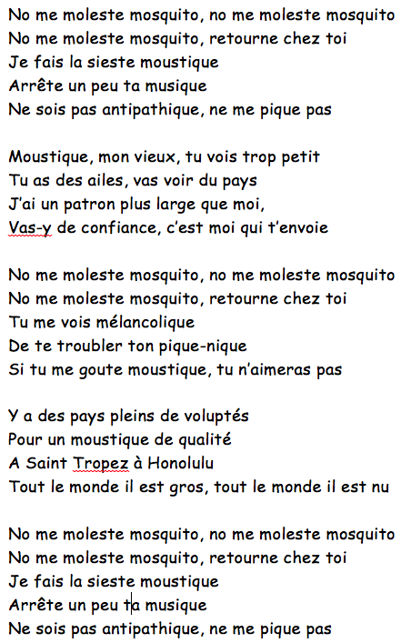 No me moleste mosquito